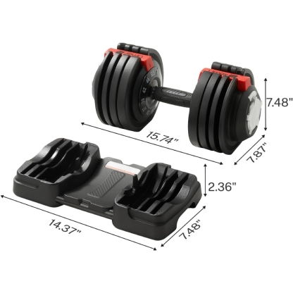 Adjustable Dumbbells Set 52.5 LB 12 Level 3-in-1 Dumbbells Kettlebells Barbells for Home Gym