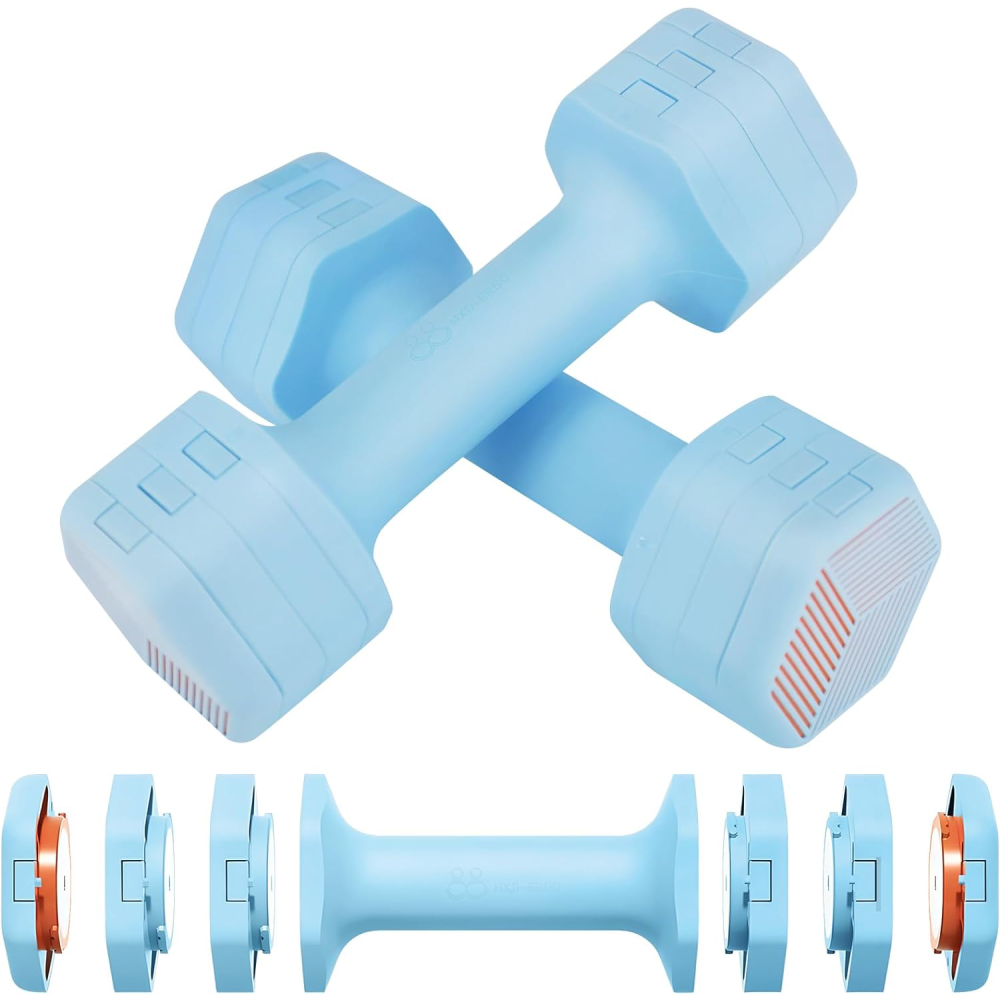 Adjustable Dumbbells Set 2lb 3lb 4lb 5lb Free Weights for Home Gym Strength Training for Women and Men