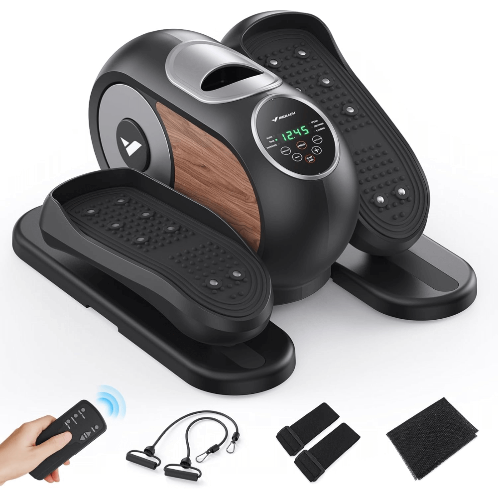 Under Desk Elliptical Machine for Home - Quiet & Portable Leg Exerciser with Remote Control, 12 Adjustable Speeds, Non-Slip Pad