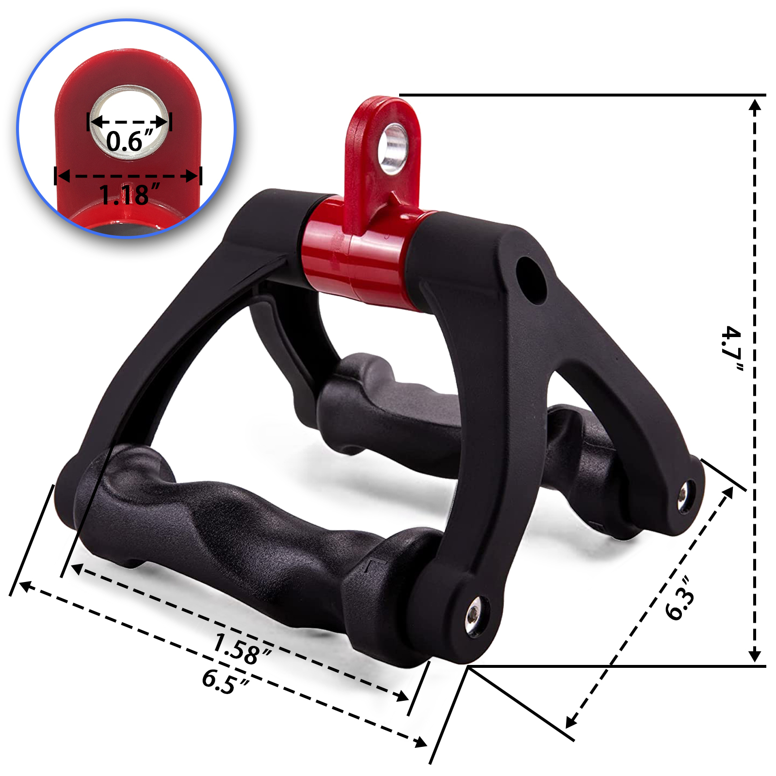 Double D Handle for Cable Machine - Ergonomic Row Handle Attachment for Home Gym