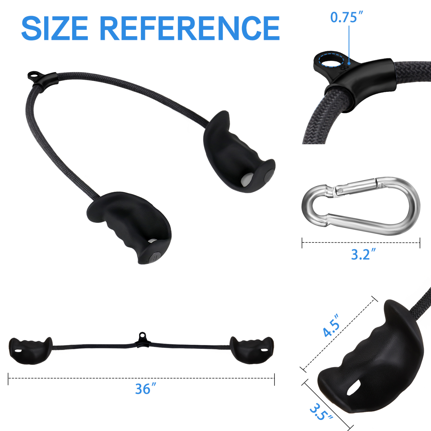 Bicep Rope Attachment - Ergonomic Grip for Cable Machines, Ideal for Bicep Curls and Upper Body Strength Training