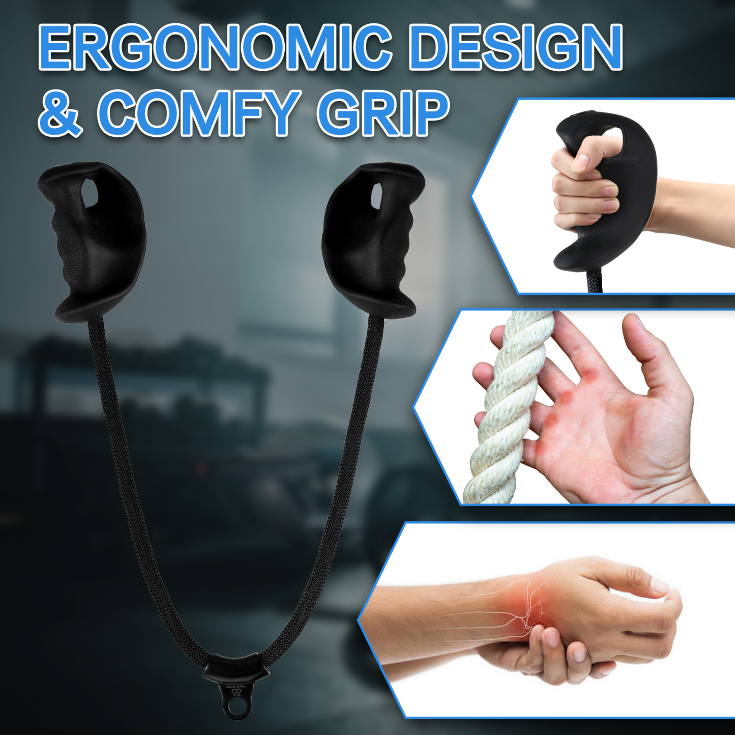 Bicep Rope Attachment - Ergonomic Grip for Cable Machines, Ideal for Bicep Curls and Upper Body Strength Training