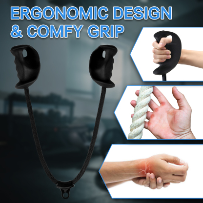 Bicep Rope Attachment - Ergonomic Grip for Cable Machines, Ideal for Bicep Curls and Upper Body Strength Training