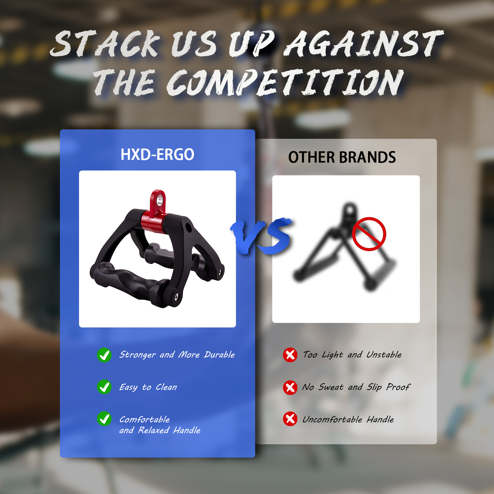 Double D Handle for Cable Machine - Ergonomic Row Handle Attachment for Home Gym