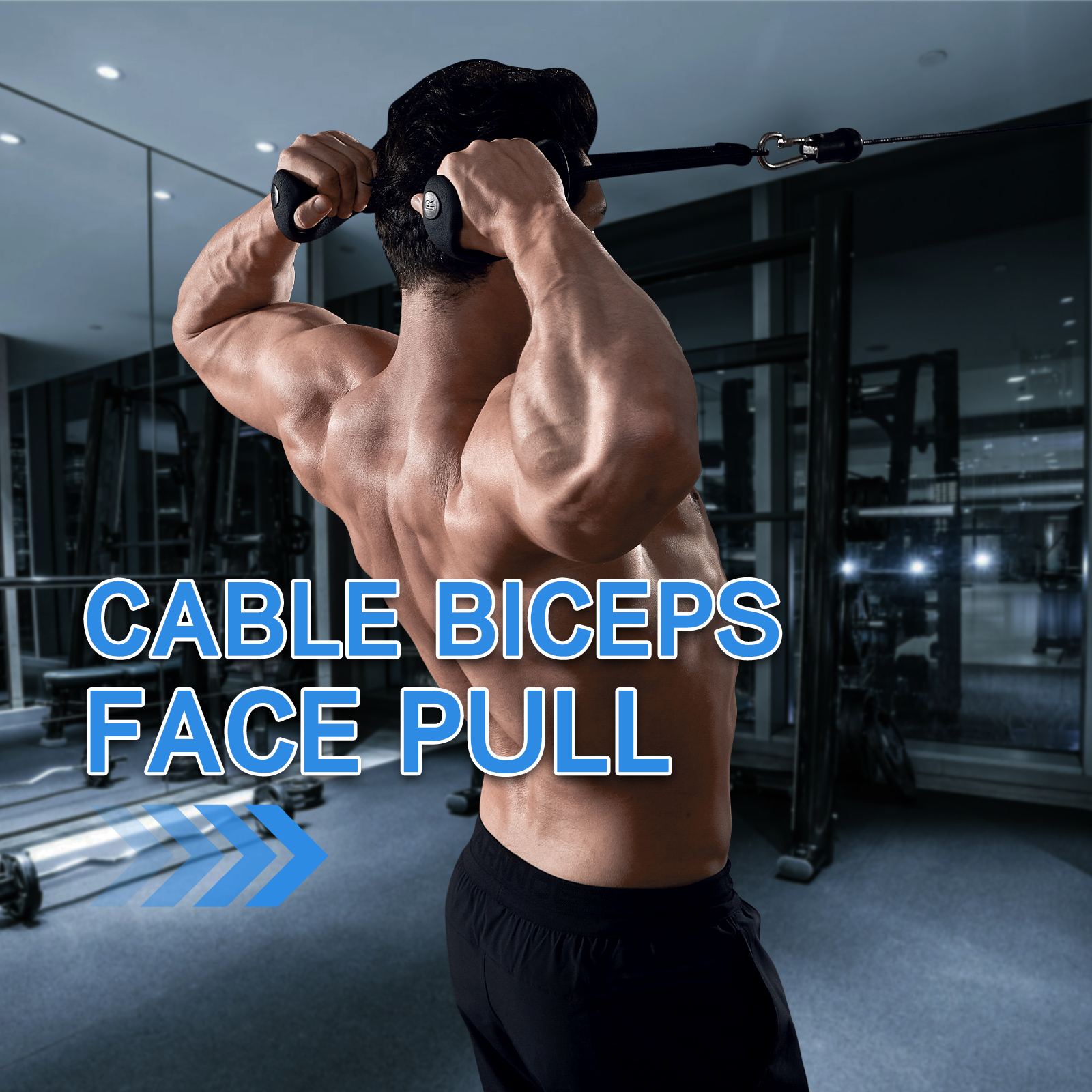 Bicep Rope Attachment - Ergonomic Grip for Cable Machines, Ideal for Bicep Curls and Upper Body Strength Training