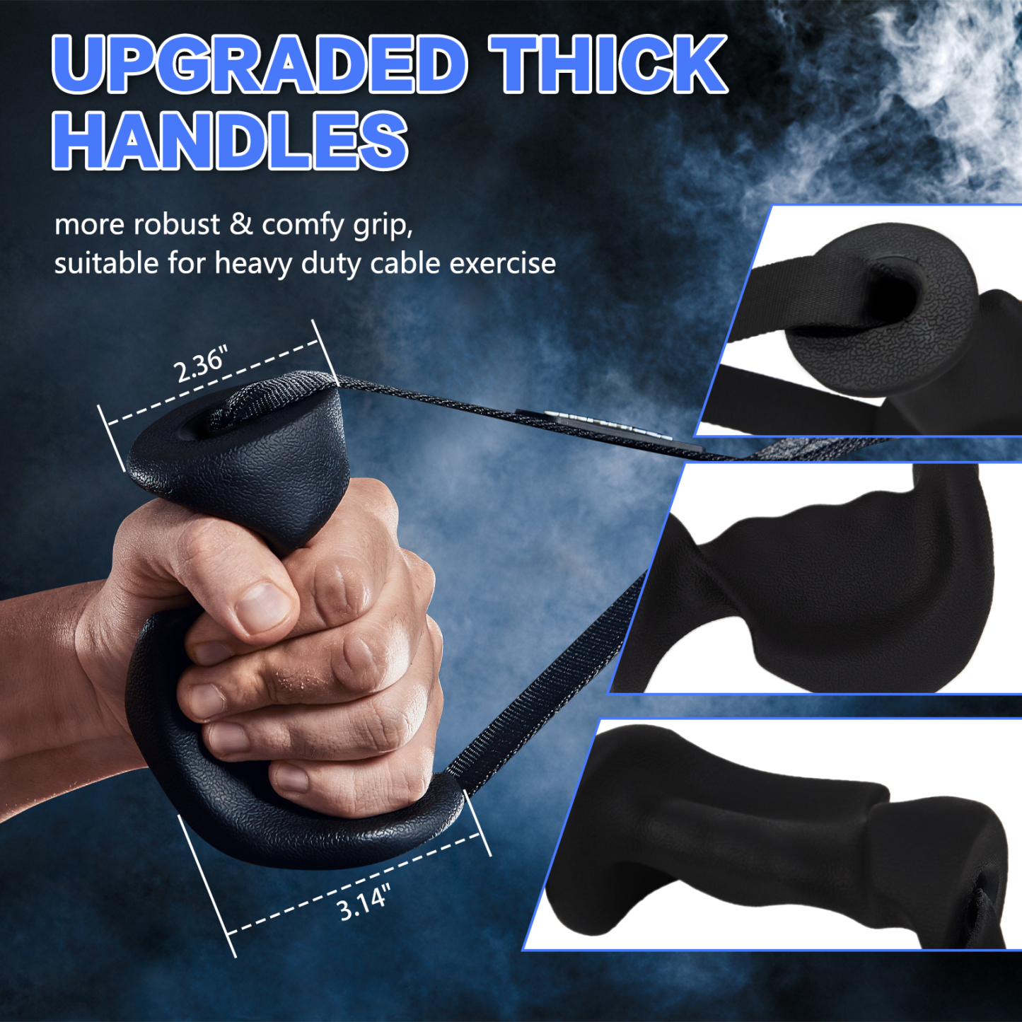 Ergonomic Heavy Duty Cable Machine Handles for Strength Training Workout