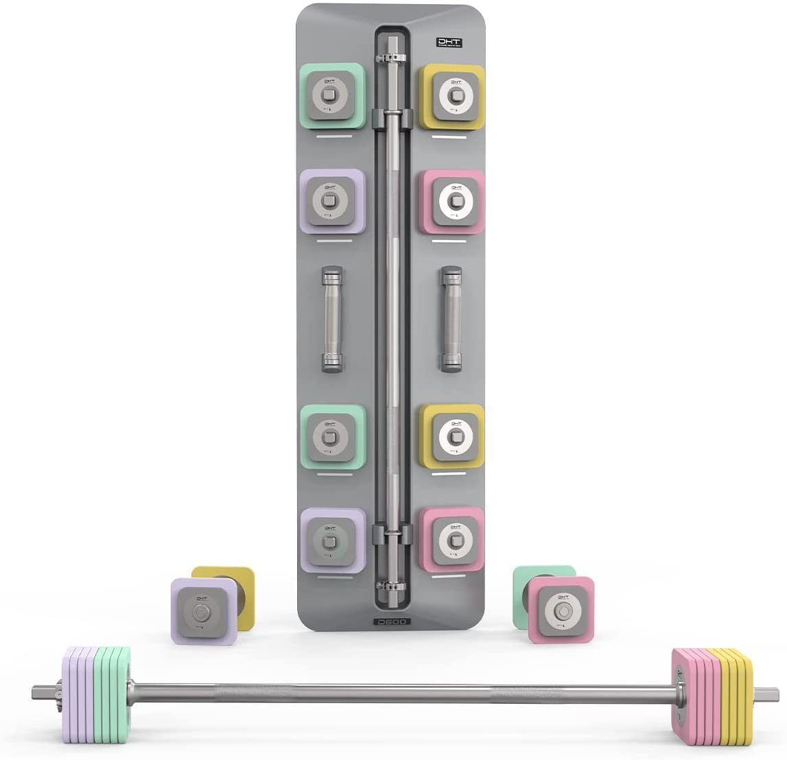 Adjustable Dumbbells Barbell Set with Rack for Home Office, 4-22.8 lbs, 1 Pair / 1 Set / 2 in 1-Trainnox