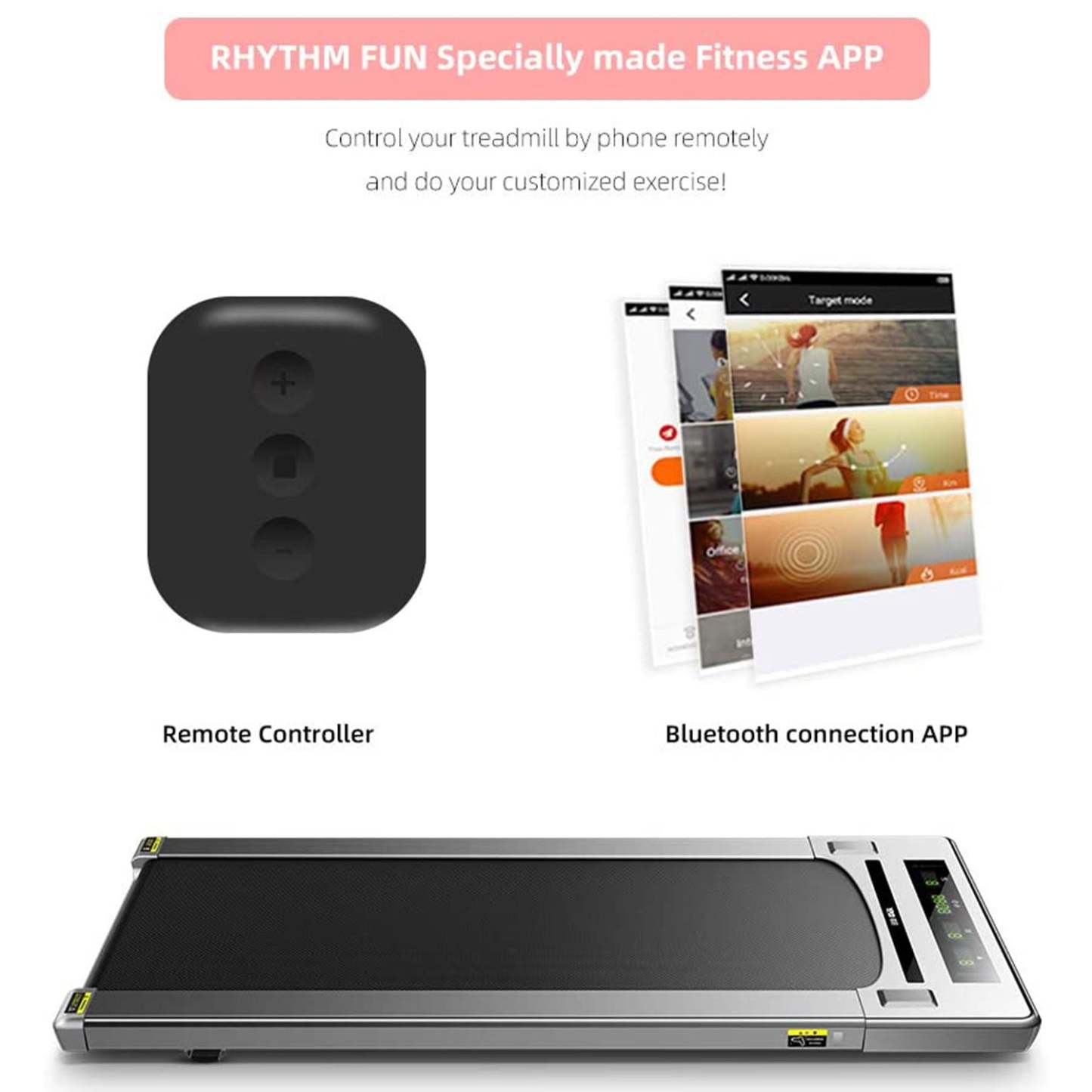 Under Desk Treadmill with Smart Remote for Home Office Installation-Free, Postpartum Use is also Very Safe-Trainnox