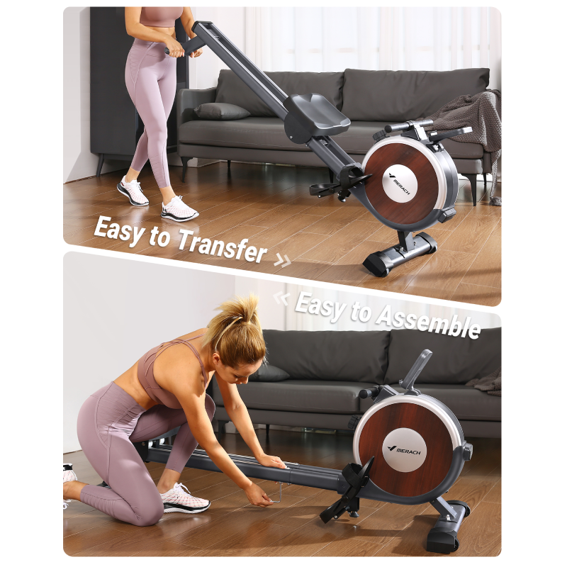 Magnetic Rower Machine with Dual Slide Rail for Home Use, 16 Levels of Quiet Resistance, Max 350lb Weight Capacity, Q1S-1-Trainnox