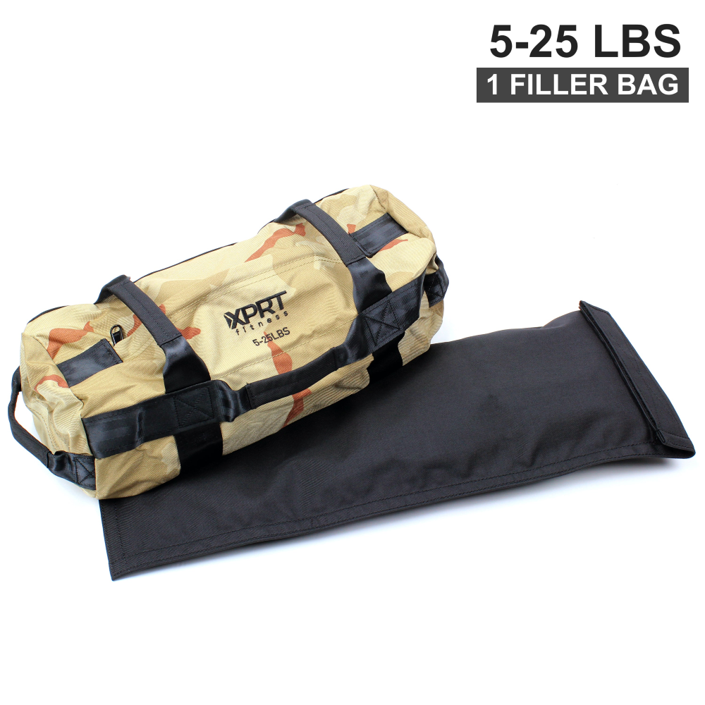 Workout Sandbag for Heavy Duty Workout Cross Training 7 Multi-positional Handles - Camo