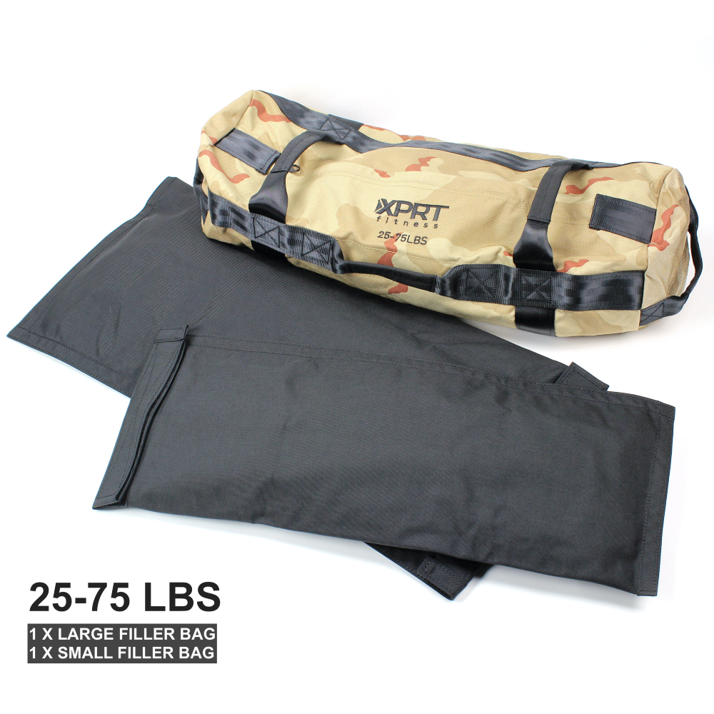 Workout Sandbag for Heavy Duty Workout Cross Training 7 Multi-positional Handles - Camo