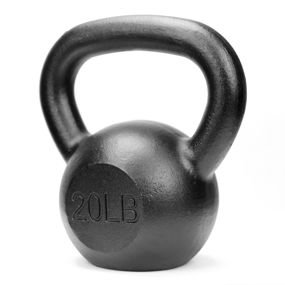 Premium Black Cast Iron Kettlebells (LB) - Heavy Duty Workout Equipment for Strength Training