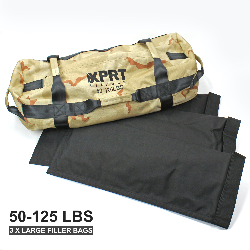 Workout Sandbag for Heavy Duty Workout Cross Training 7 Multi-positional Handles - Camo