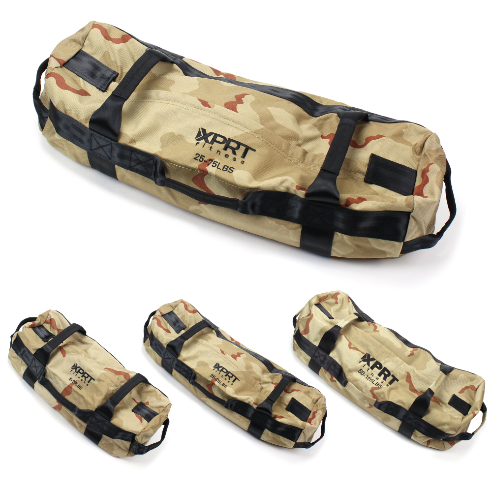 Workout Sandbag for Heavy Duty Workout Cross Training 7 Multi-positional Handles - Camo