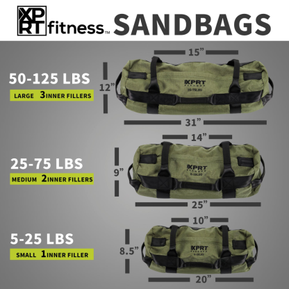 Workout Sandbag for Heavy Duty Workout Cross Training 7 Multi-positional Handles - Black