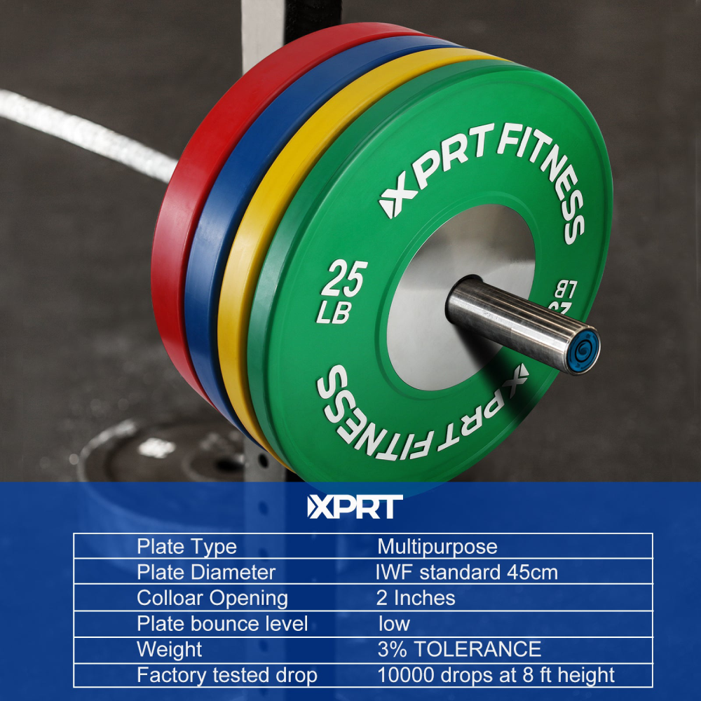 Competition Bumper Plates Set Premium Rubber Quality for Weightlifting