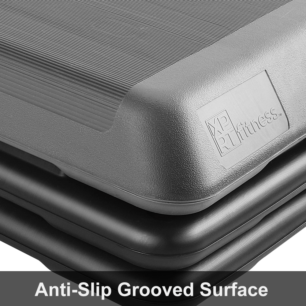 Aerobic Stepper 43'' Platform with 4 Risers - Health Club Size Step Exercise