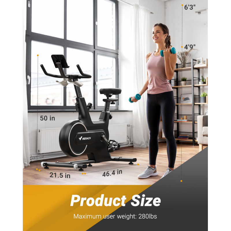 Indoor Cycling Bike for Home with Magnetic Resistance, Bluetooth Stationary Bike, iPad Holder, MR-667-Trainnox