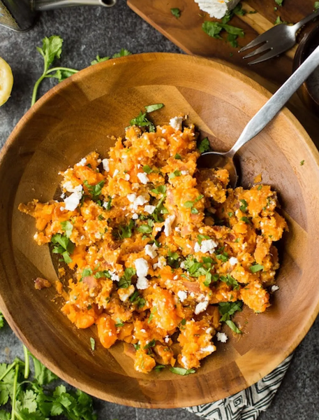 Lemony Feta and Sweet Potato Mash