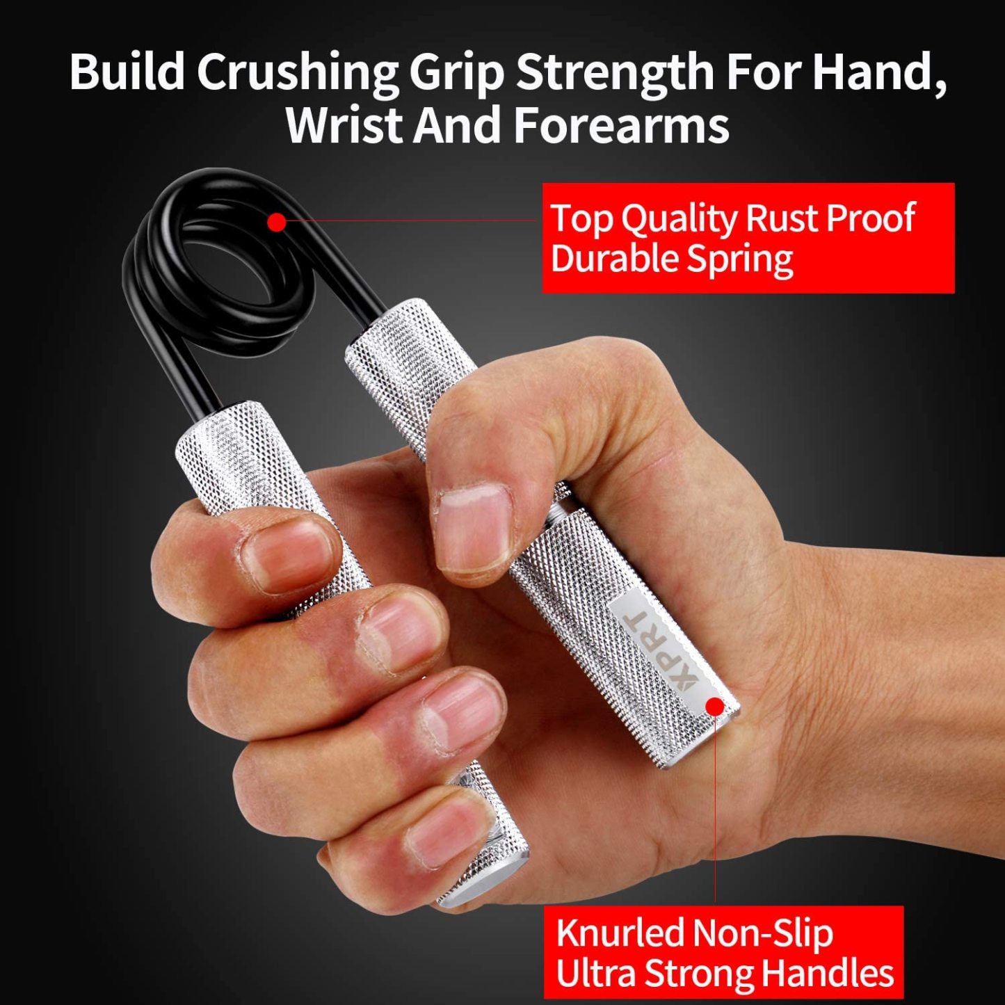 Hand Exercise Equipment Metal Grip Strengthener Wrist and Forearm Exerciser Power Gripper 150lb-Trainnox