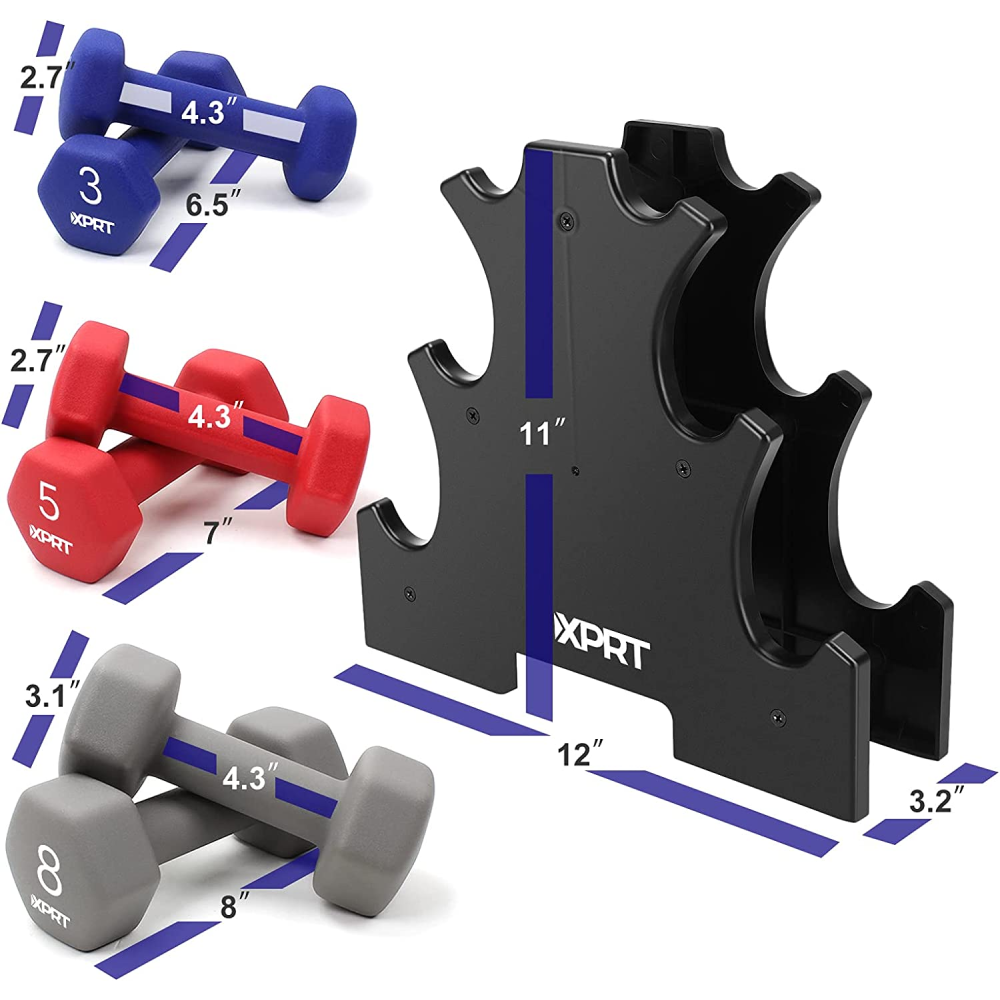 32 lb. Neoprene Dumbbell Set with Rack-Trainnox