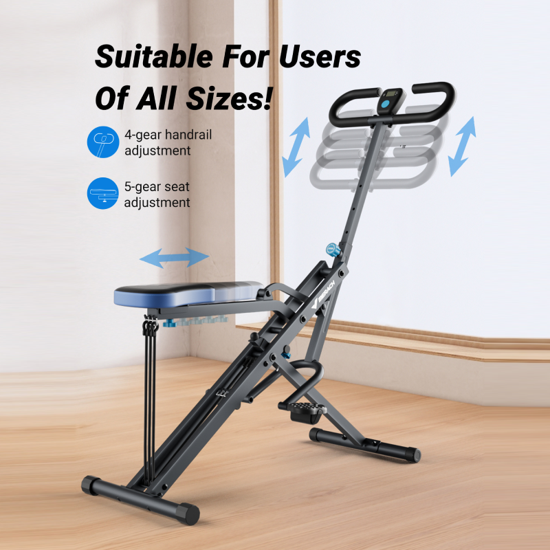 2 in 1 Squat Rowing Machine, Easy Setup & Foldable Exercise Equipment, R07-Trainnox