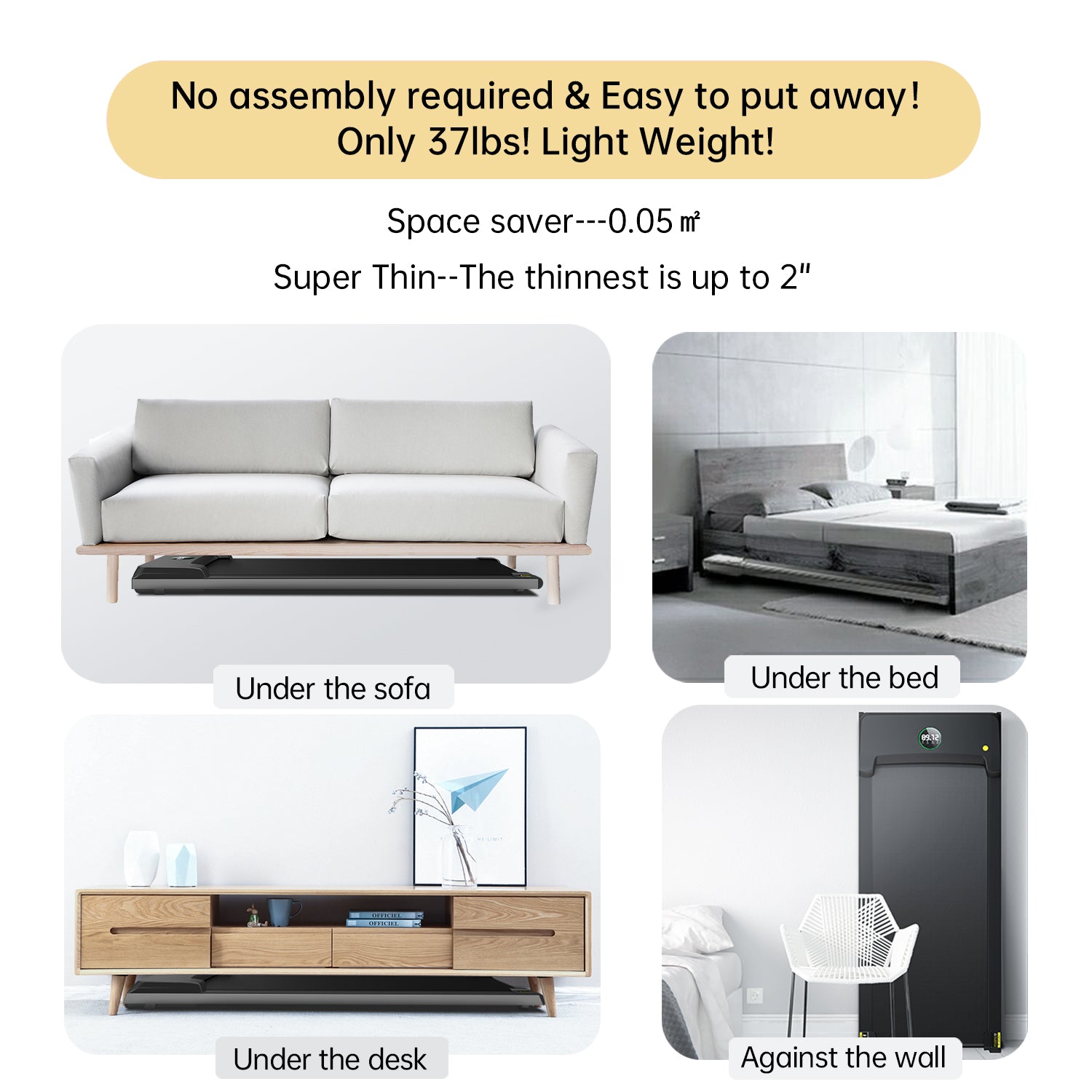 Mini Under Desk Treadmill Smart Remote for Home Small Spaces C1, Postpartum Use is also Very Safe-Trainnox