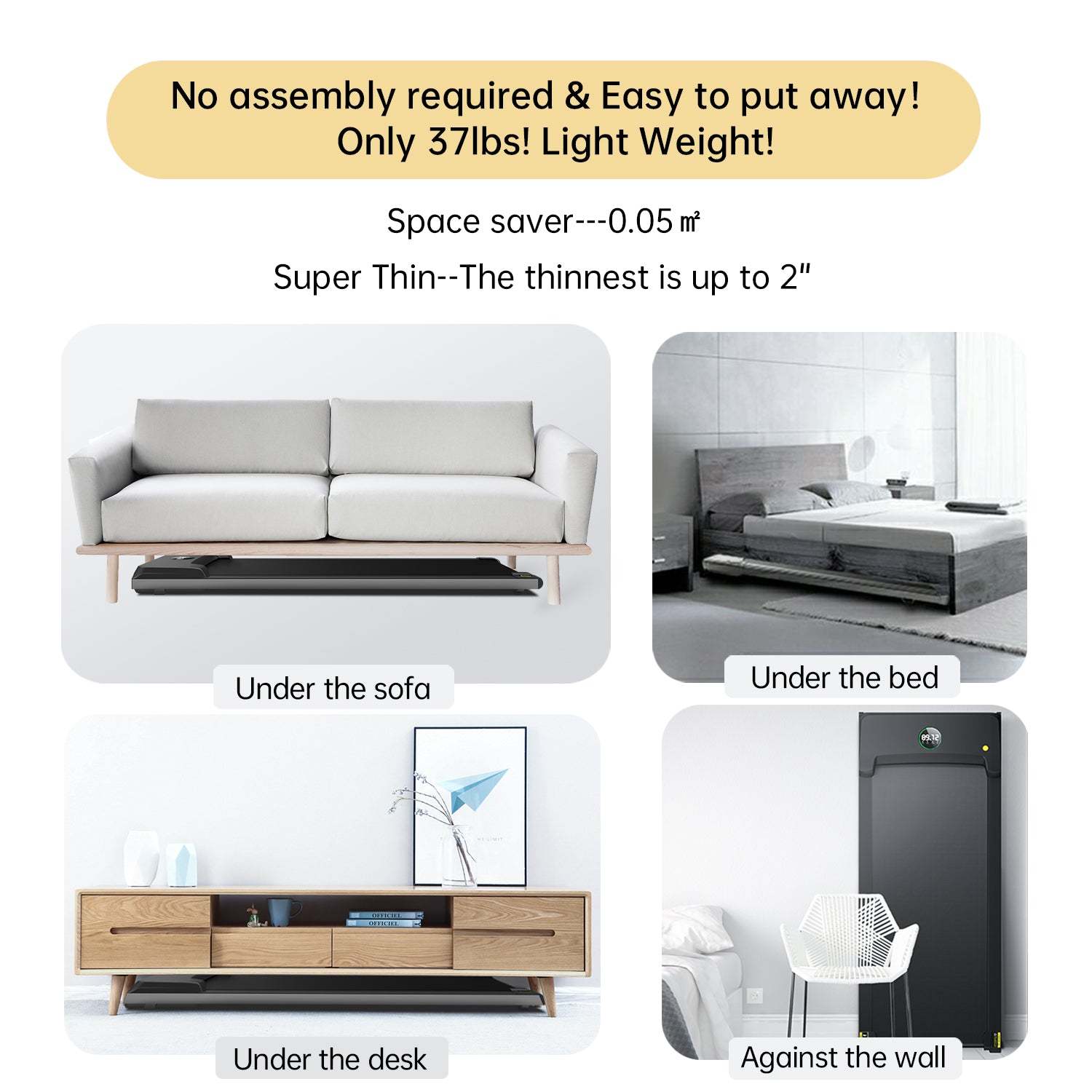 Mini Under Desk Treadmill Smart Remote for Home Small Spaces C1, Postpartum Use is also Very Safe-Trainnox