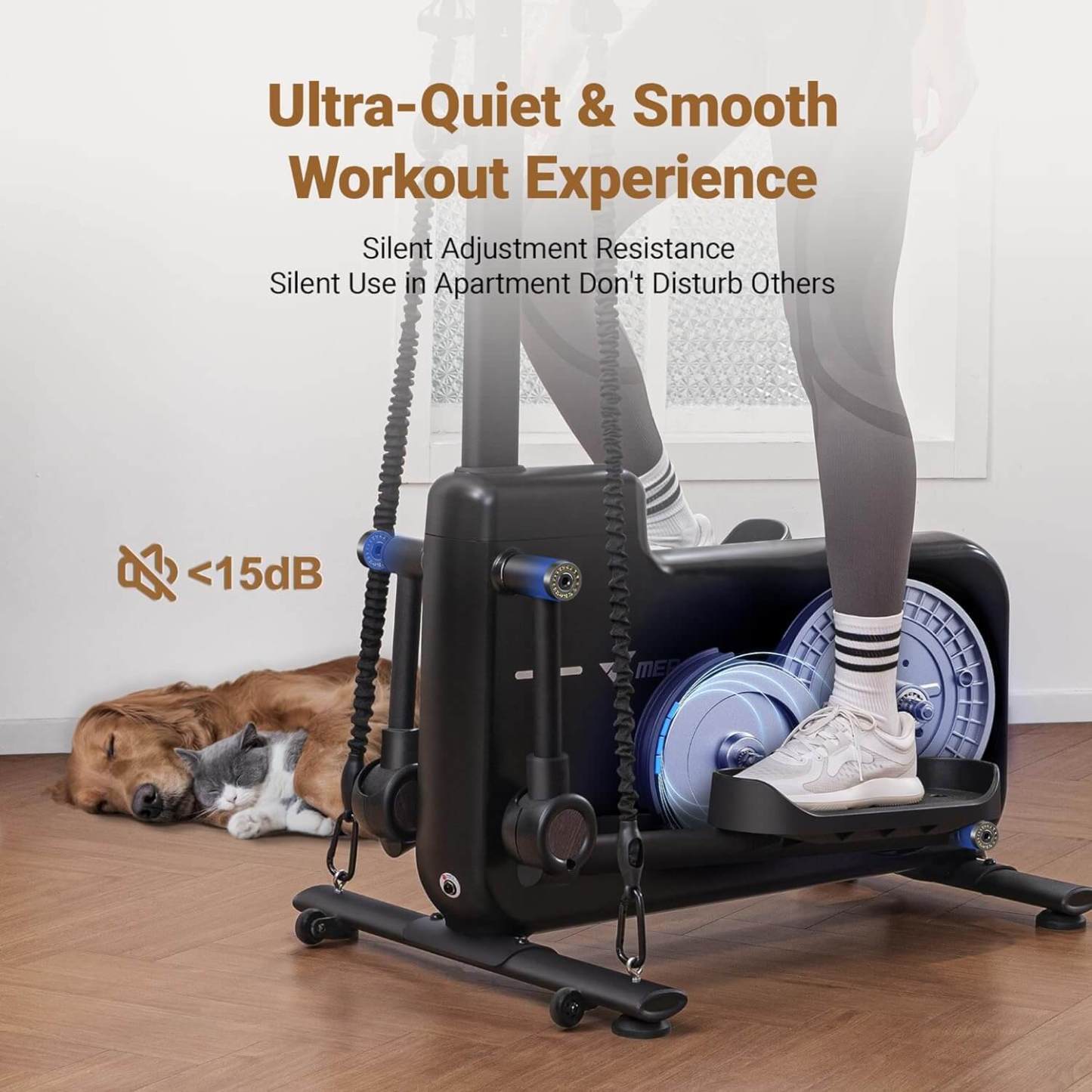 Merach Elliptical Machine for Home Compact Elliptical Trainer with MERACH App Hyper-Quiet Magnetic Drive 16 Resistance Levels 330lbs Capacity