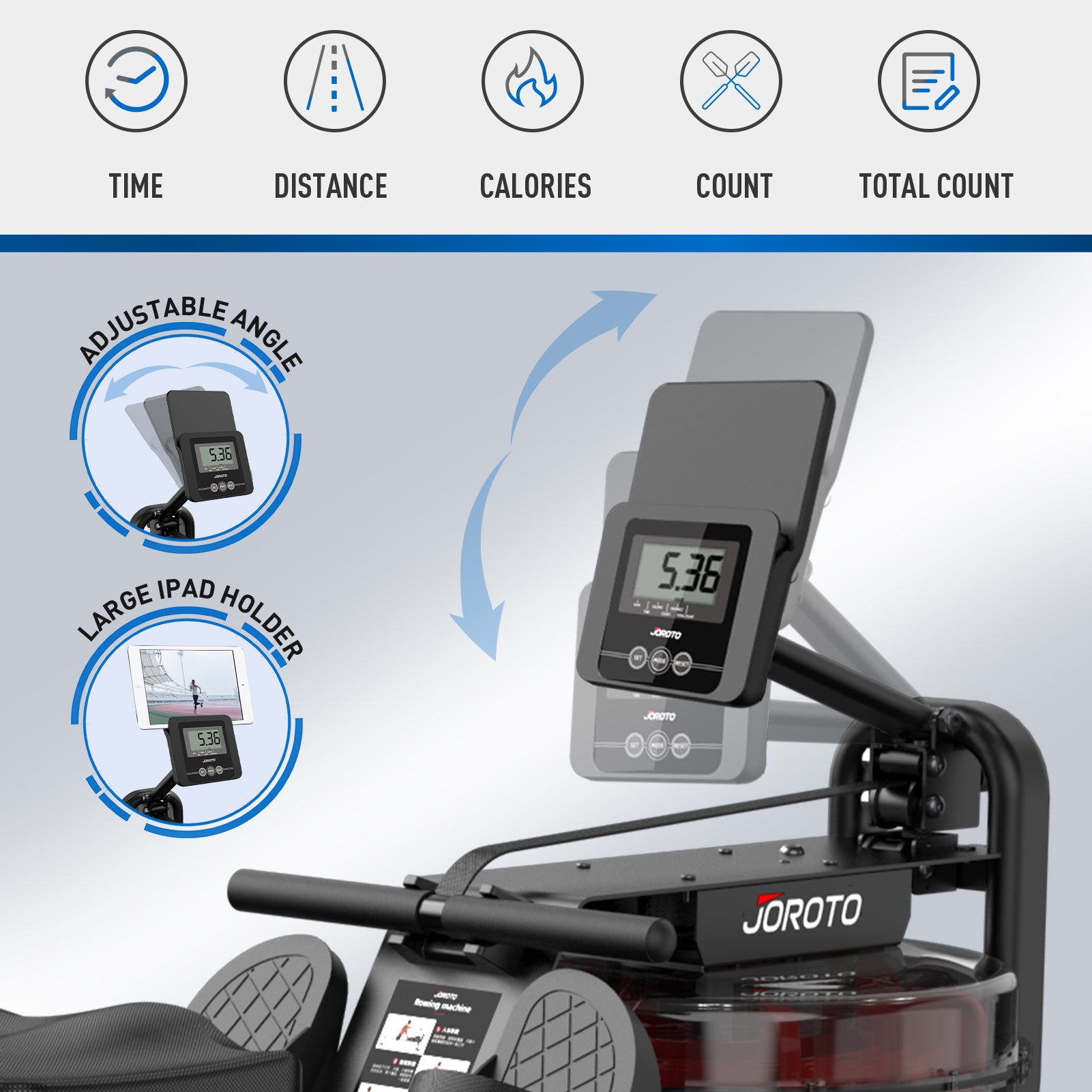 Foldable Water Rowing Machine for Home Use, 300 Lbs Weight Capacity with Bluetooth Function MR23, Postpartum Use is also Very Safe-Trainnox