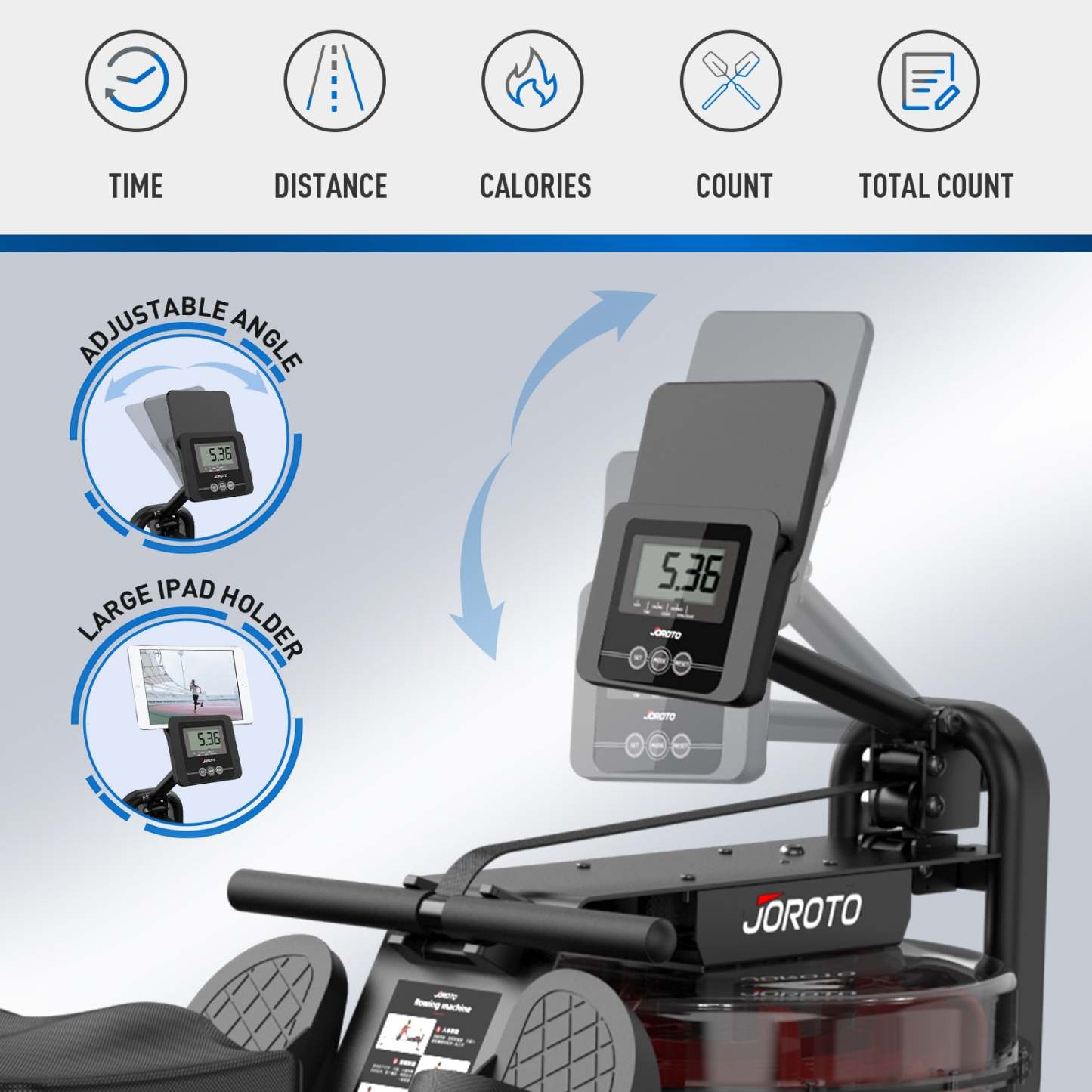 Foldable Water Rowing Machine for Home Use, 300 Lbs Weight Capacity with Bluetooth Function MR23, Postpartum Use is also Very Safe-Trainnox