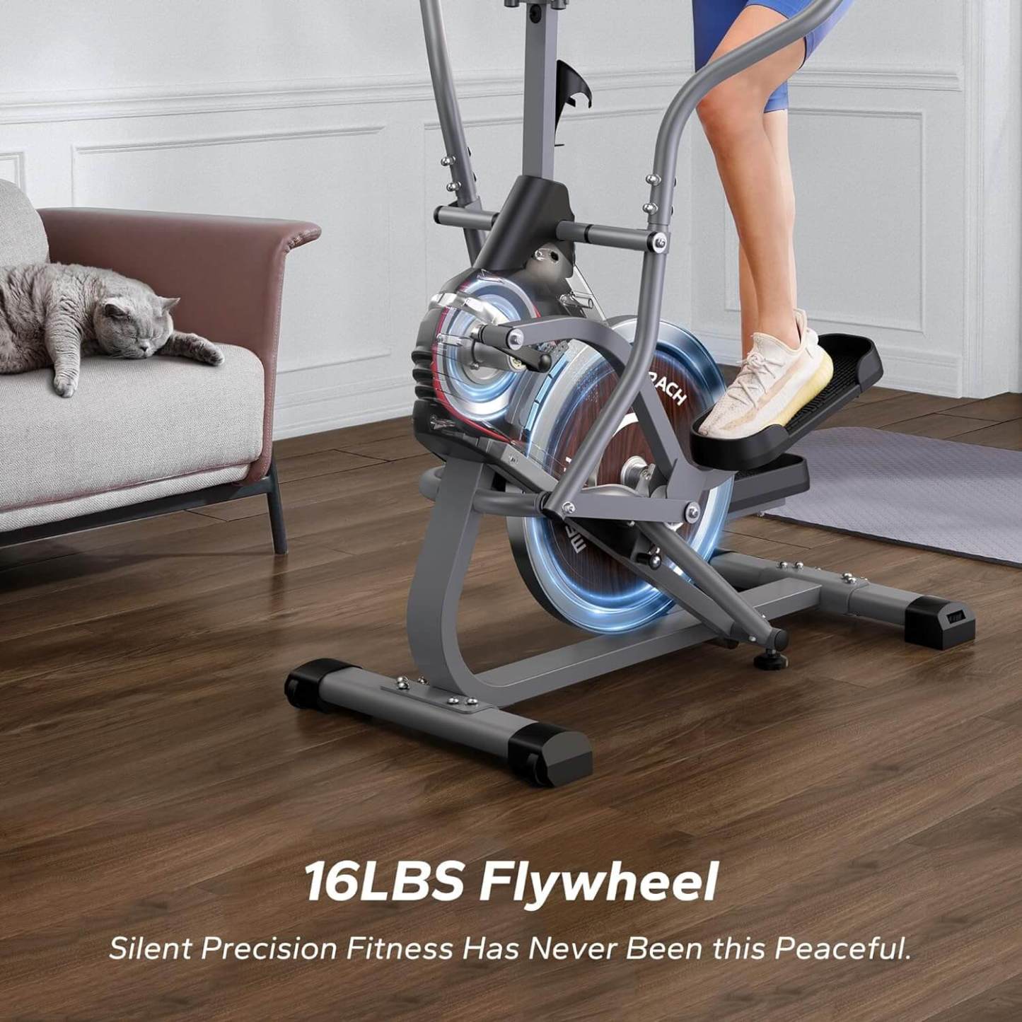 MERACH Elliptical Machines for Home 3-in-1 Cardio Climber Stepping Elliptical with APP Compact Exercise Machine and Stair Stepper 16-Level Magnetic Resistance