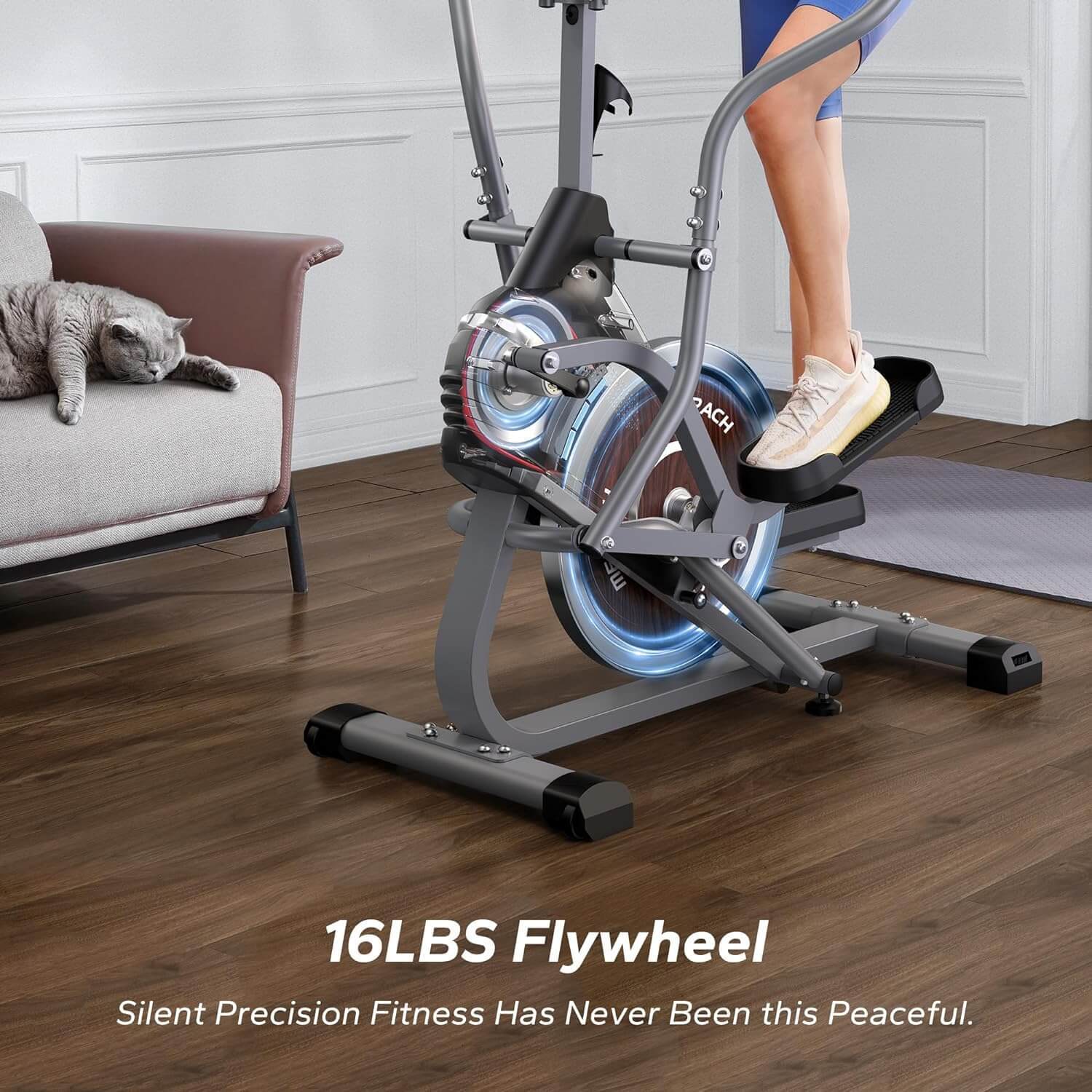 MERACH Elliptical Machines for Home 3-in-1 Cardio Climber Stepping Elliptical with APP Compact Exercise Machine and Stair Stepper 16-Level Magnetic Resistance