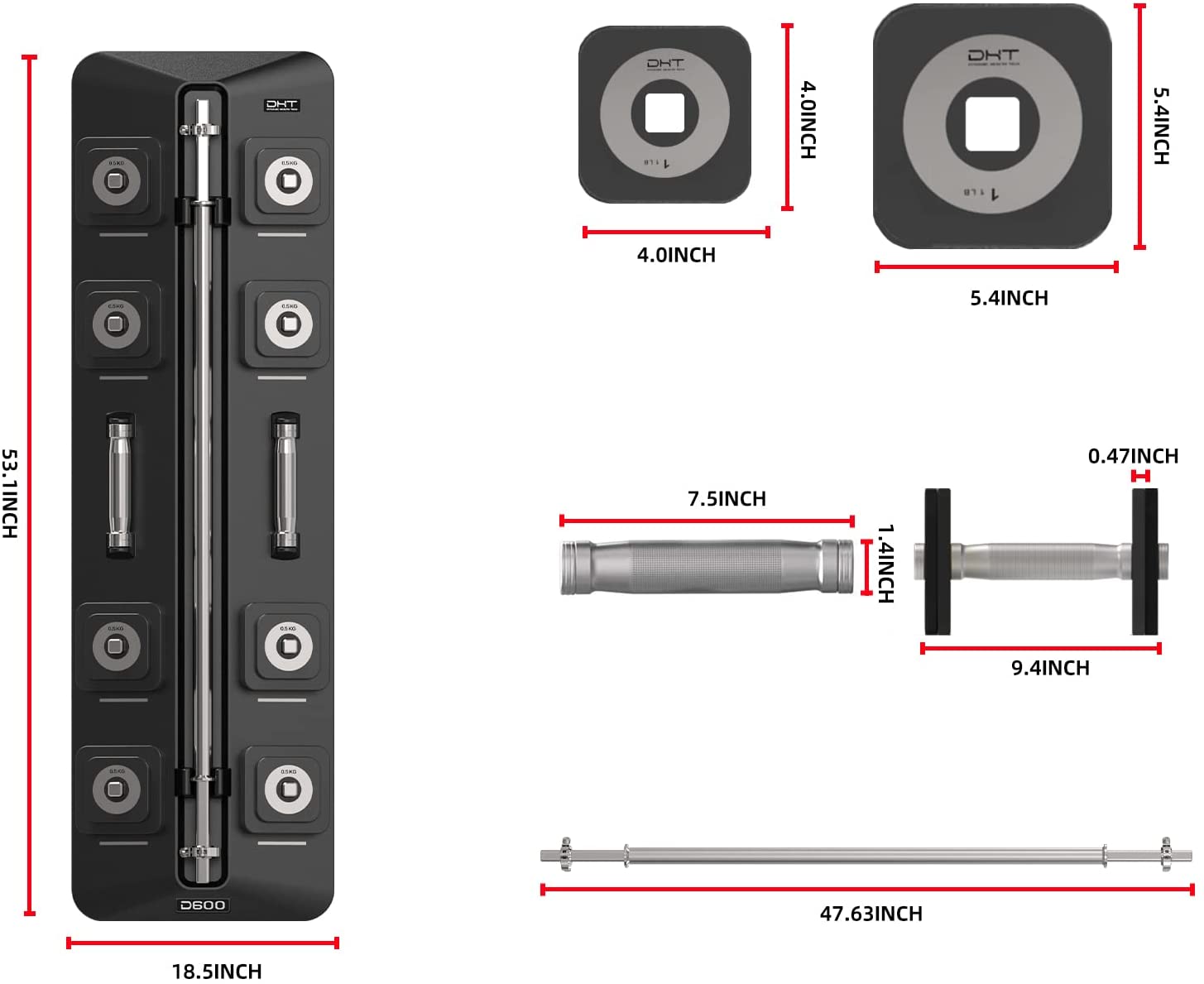 Adjustable Dumbbells Barbell Set with Rack for Home Office, 4-22.8 lbs, 1 Pair / 1 Set / 2 in 1-Trainnox
