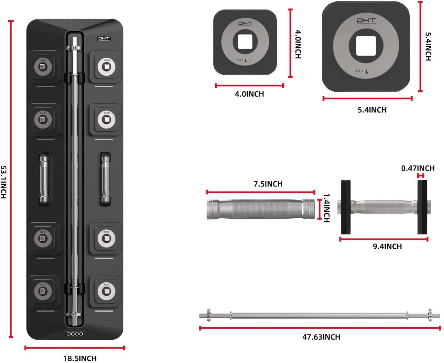 Adjustable Dumbbells Barbell Set with Rack for Home Office, 4-22.8 lbs, 1 Pair / 1 Set / 2 in 1-Trainnox