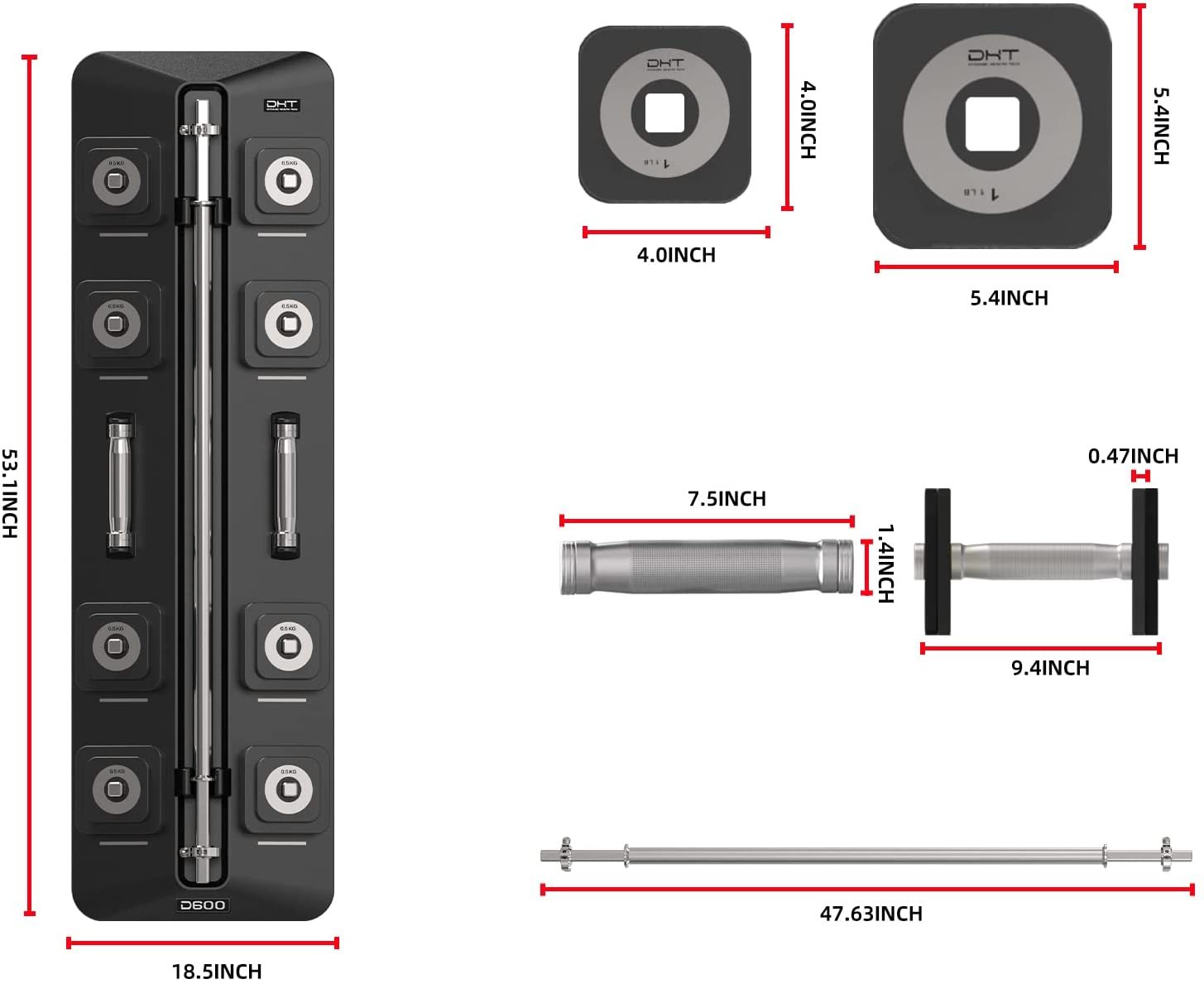 Adjustable Dumbbells Barbell Set with Rack for Home Office, 4-22.8 lbs, 1 Pair / 1 Set / 2 in 1-Trainnox