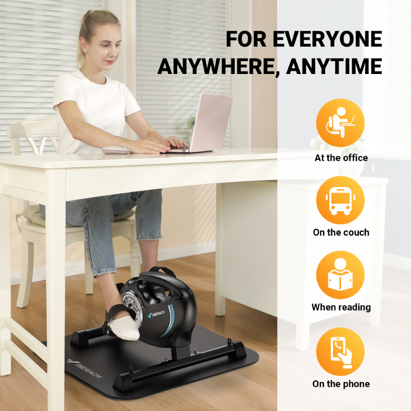 Magnetic Mini Exercise Bike with MERACH App with 2 Resistance Bands & Non-Slip Mat, S04-Trainnox