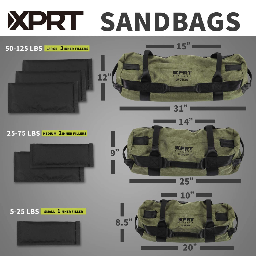 Workout Sandbag for Heavy Duty Workout Cross Training 7 Multi-positional Handles - Color Army Green/Black/Camo-Trainnox