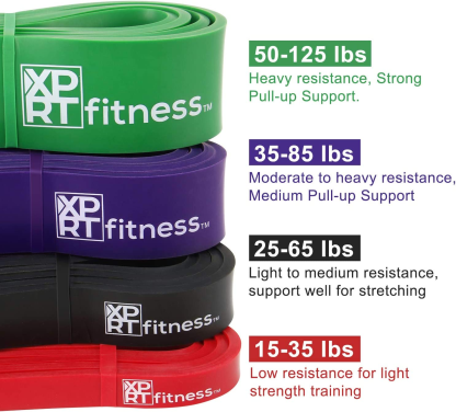Resistance Bands Set for Men and Women, Pack of 4 Different Resistance Levels Elastic Band for Home Gym Long Exercise Workout-Trainnox