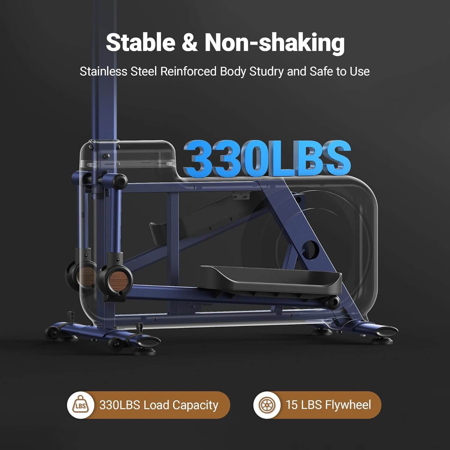 Merach Elliptical Machine for Home Compact Elliptical Trainer with MERACH App Hyper-Quiet Magnetic Drive 16 Resistance Levels 330lbs Capacity