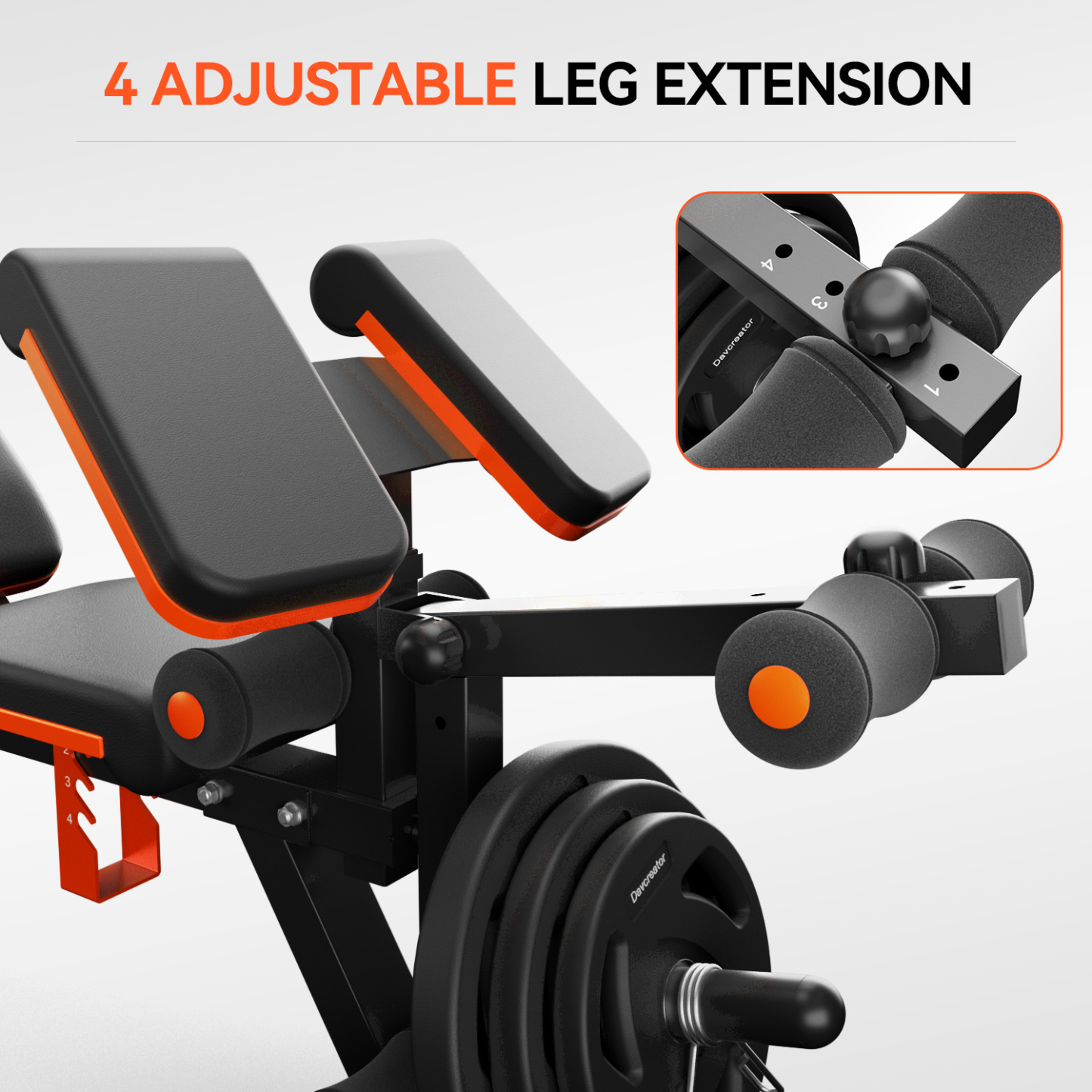 PRE-SALE DAV Adjustable Preacher Curl Weight Bench With Leg Extension