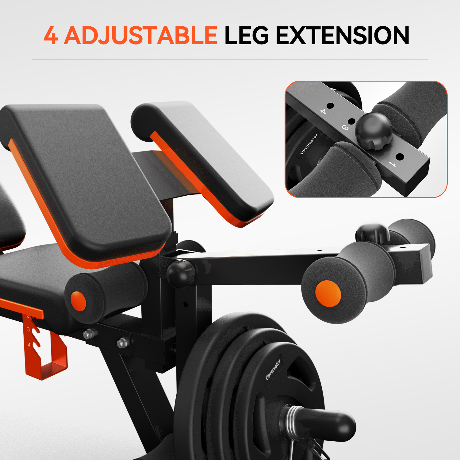 PRE-SALE DAV Adjustable Preacher Curl Weight Bench With Leg Extension