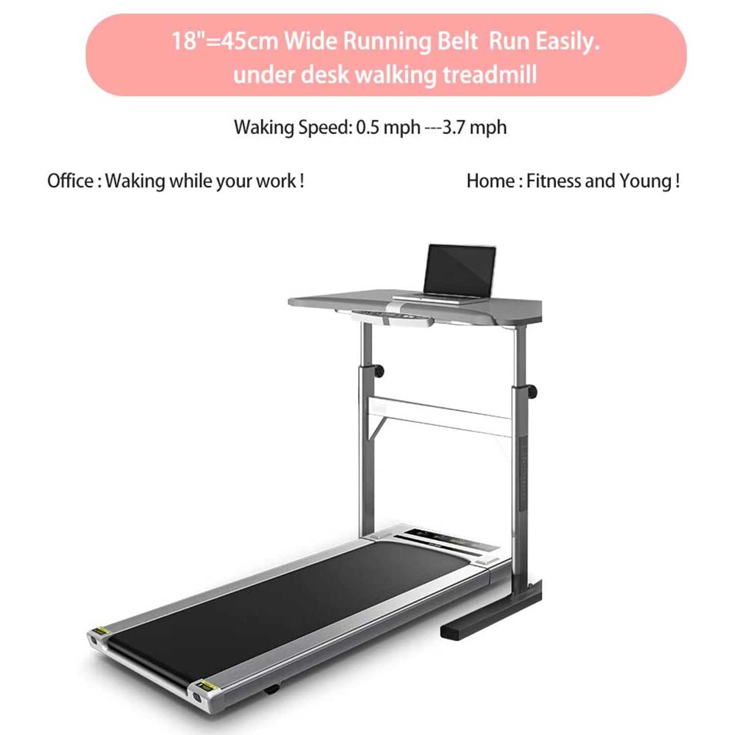 Under Desk Treadmill with Smart Remote for Home Office Installation-Free, Postpartum Use is also Very Safe-Trainnox