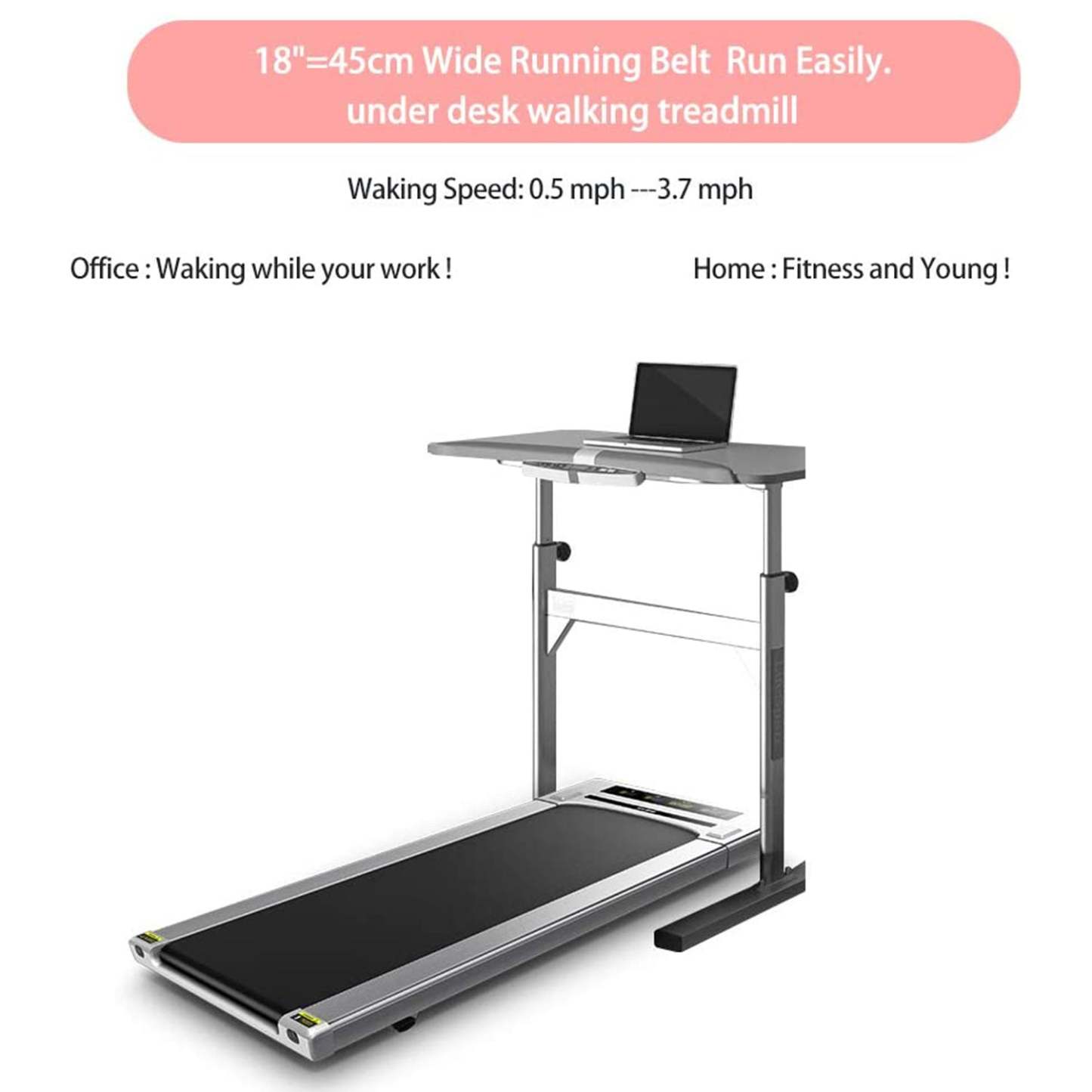 Under Desk Treadmill with Smart Remote for Home Office Installation-Free, Postpartum Use is also Very Safe-Trainnox