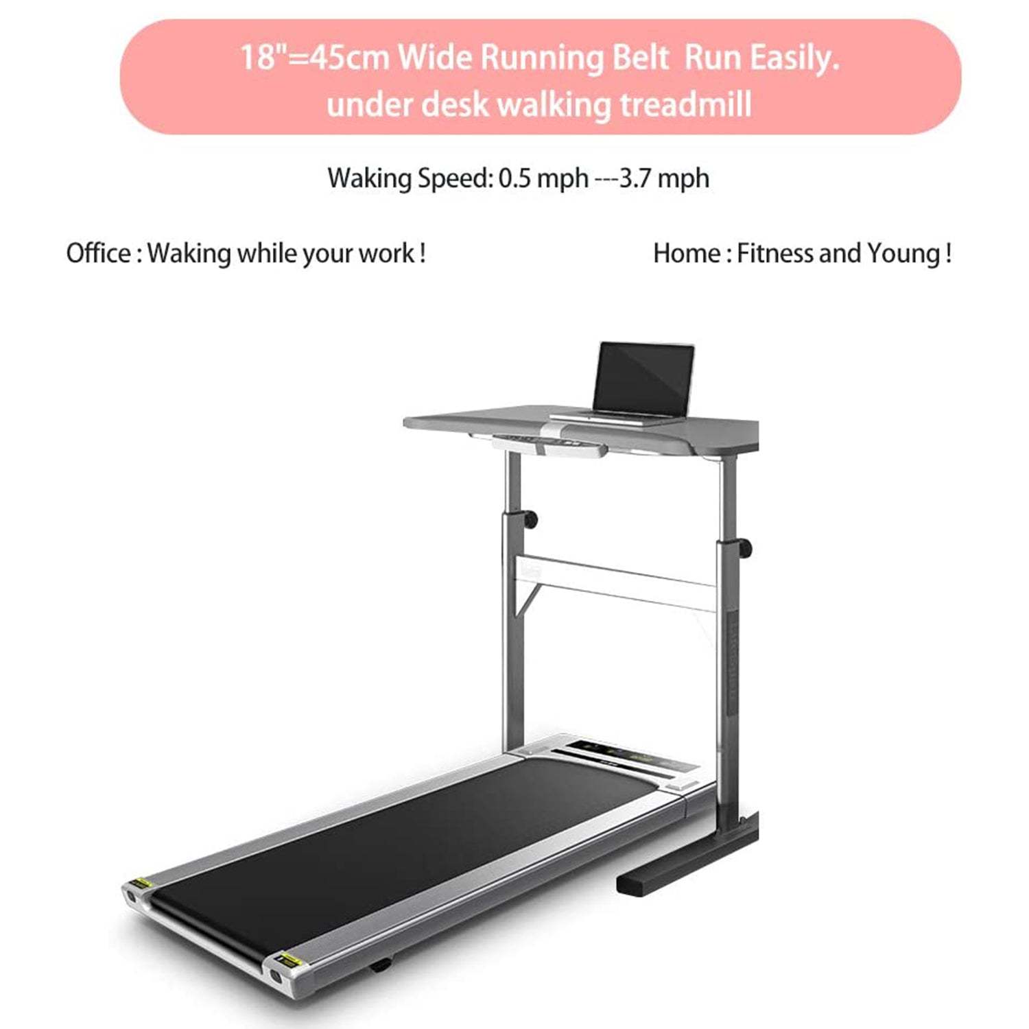 Under Desk Treadmill with Smart Remote for Home Office Installation-Free, Postpartum Use is also Very Safe-Trainnox