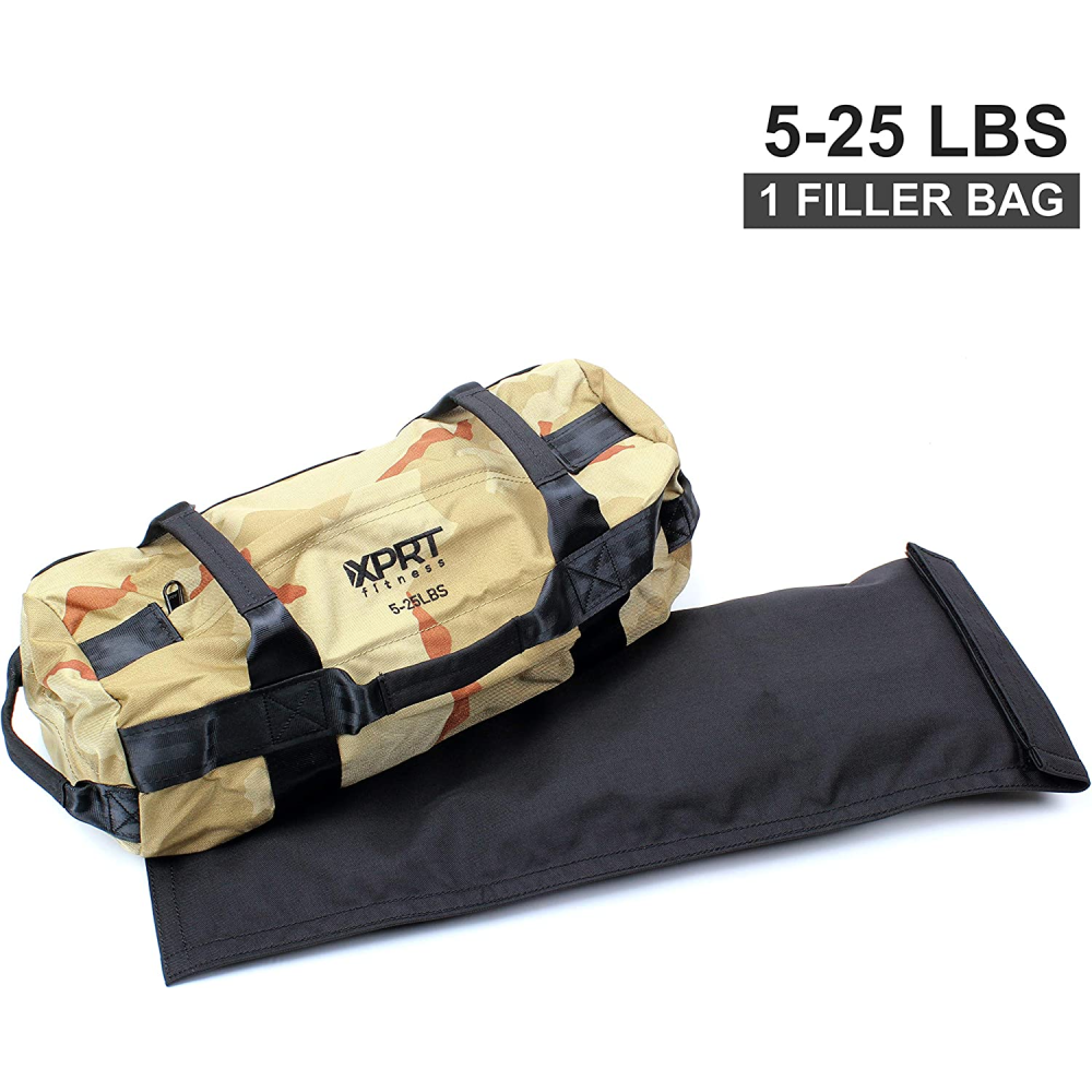 Workout Sandbag for Heavy Duty Workout Cross Training 7 Multi-positional Handles - Color Army Green/Black/Camo-Trainnox