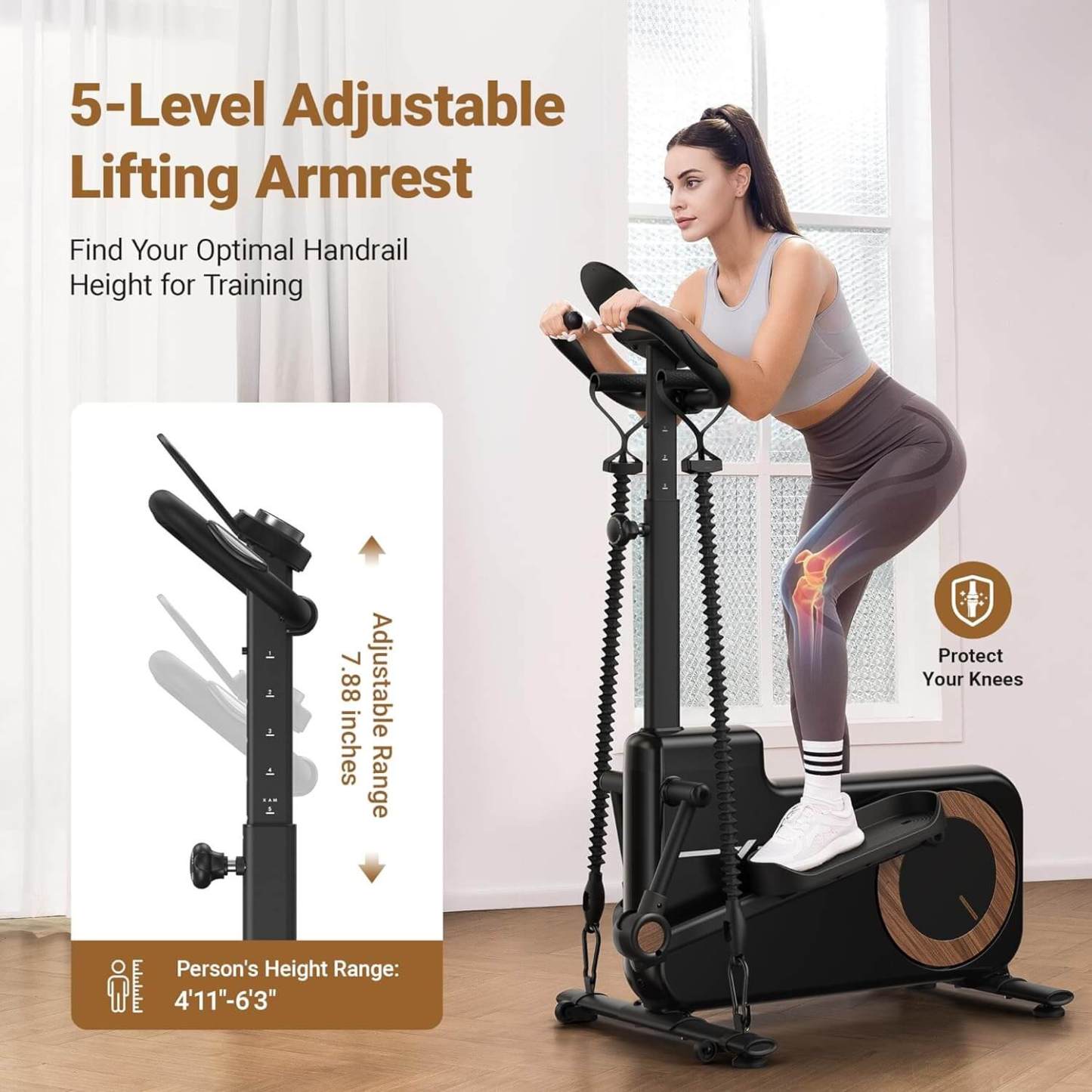 Merach Elliptical Machine for Home Compact Elliptical Trainer with MERACH App Hyper-Quiet Magnetic Drive 16 Resistance Levels 330lbs Capacity