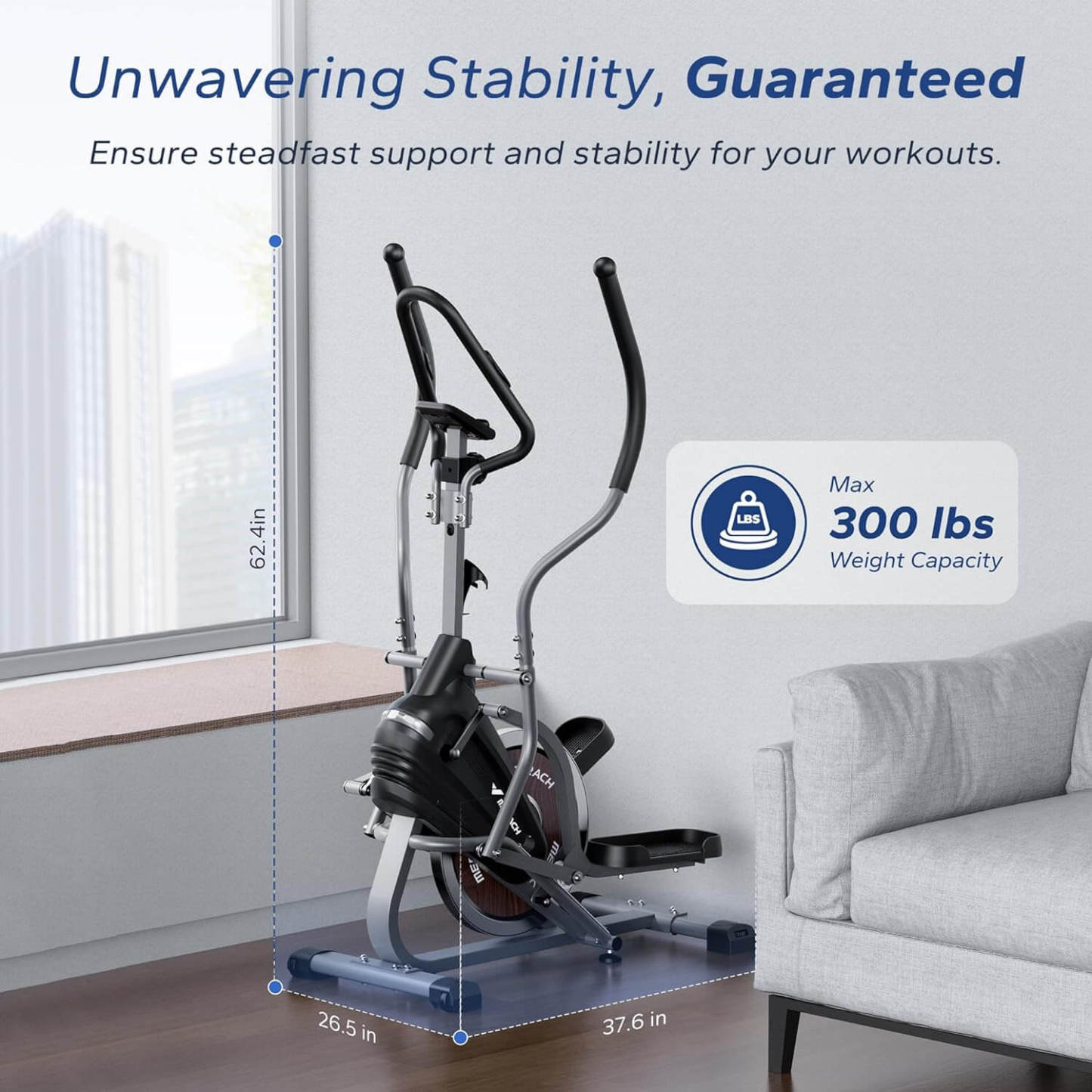MERACH Elliptical Machines for Home 3-in-1 Cardio Climber Stepping Elliptical with APP Compact Exercise Machine and Stair Stepper 16-Level Magnetic Resistance