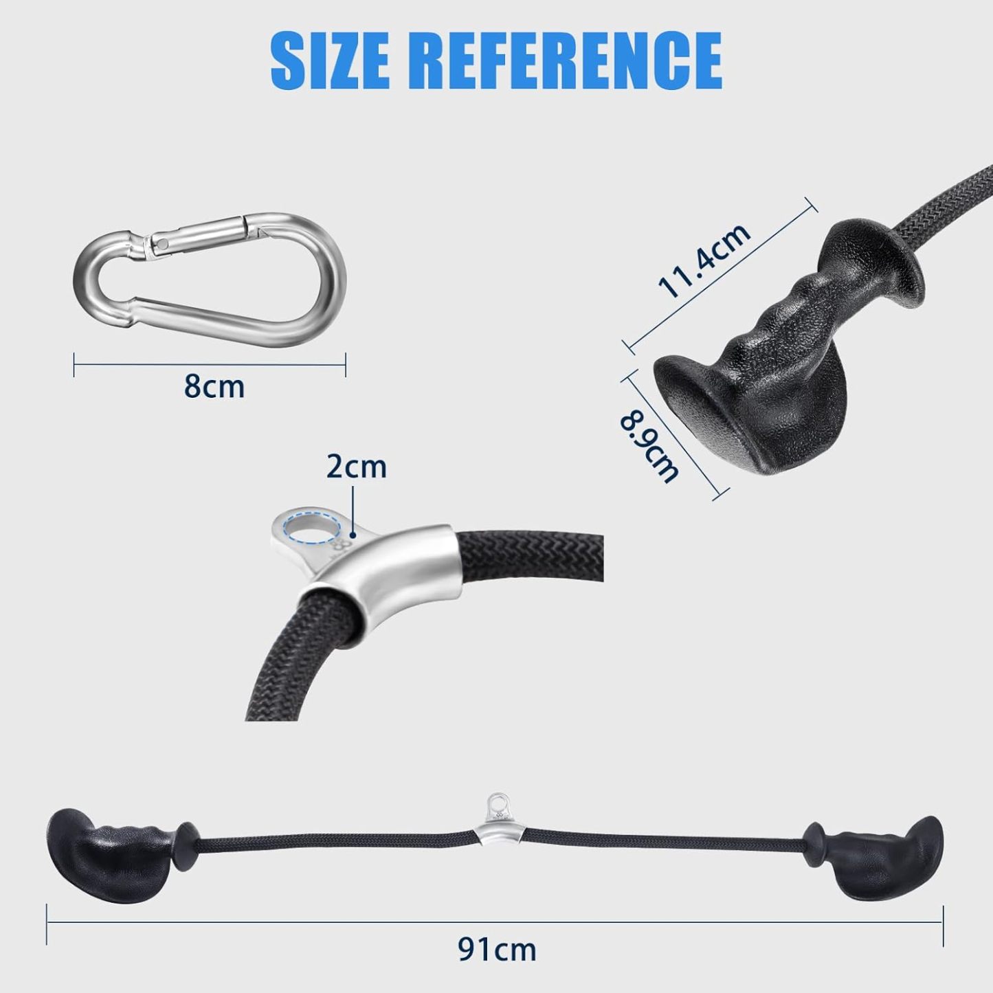Ergonomic Handles, 36 Inch Tricep Rope for Cable Machine, Gym, Home