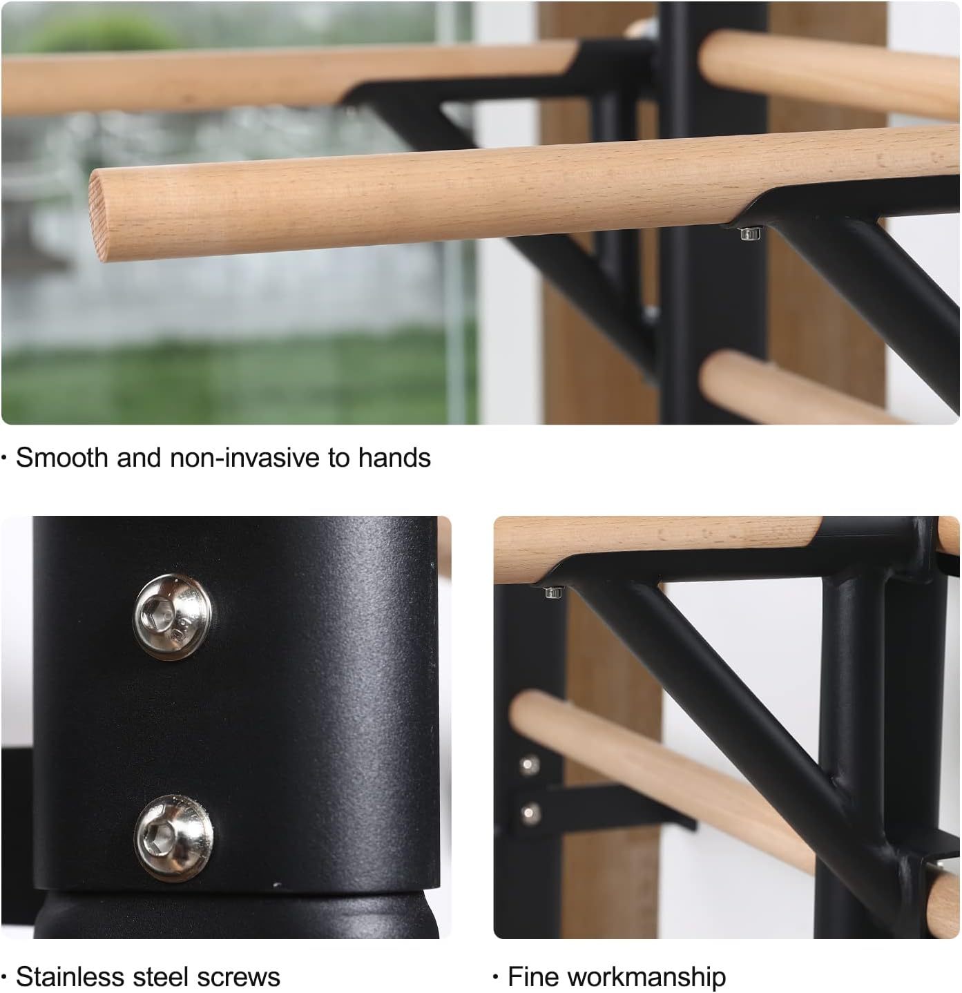 DHT Swedish Ladder Suspension Trainer Wood Stall Bar DW-S